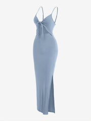 Sexy Ribbed Maxi Dress with Side Split