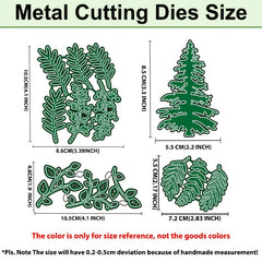 Christmas Tree Cutting Dies Set - Winter Leaf Die Cuts for Card Making