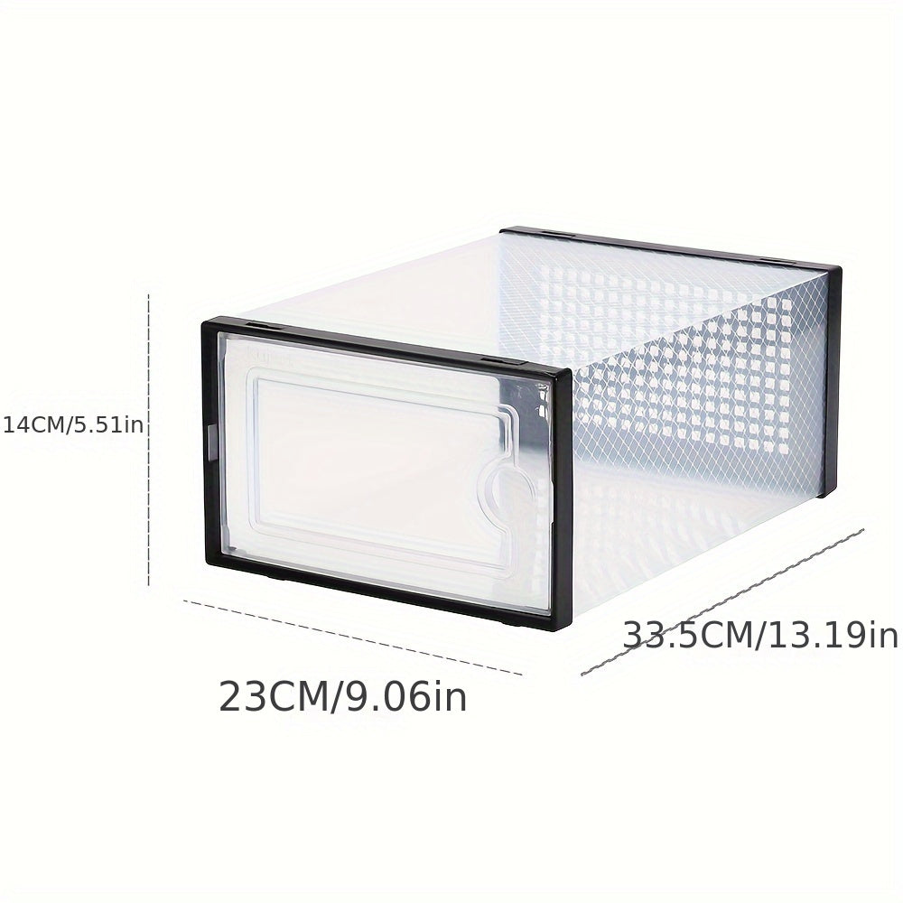 Transparent Shoe Boxes with Door - Stackable Shoe Rack Organizer