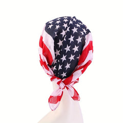 Flag Print Head Scarf Hat UV Protection Sun Visor Cap