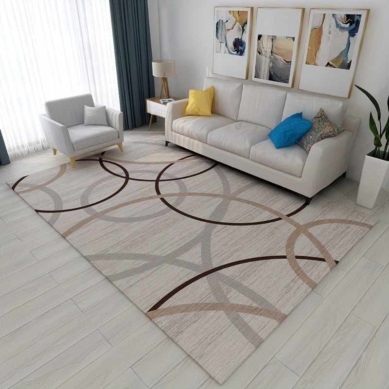 Modern Geometric Area Rug Distressed Design