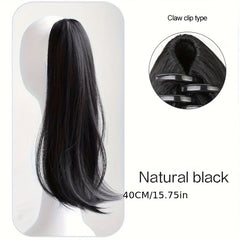 Clip Ponytail Hair Extensions 40-64 Cm Straight Claw Hair Extension