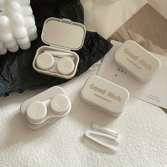 Letter Charm Lens Cases Travel Box Tweezers Remover Tool