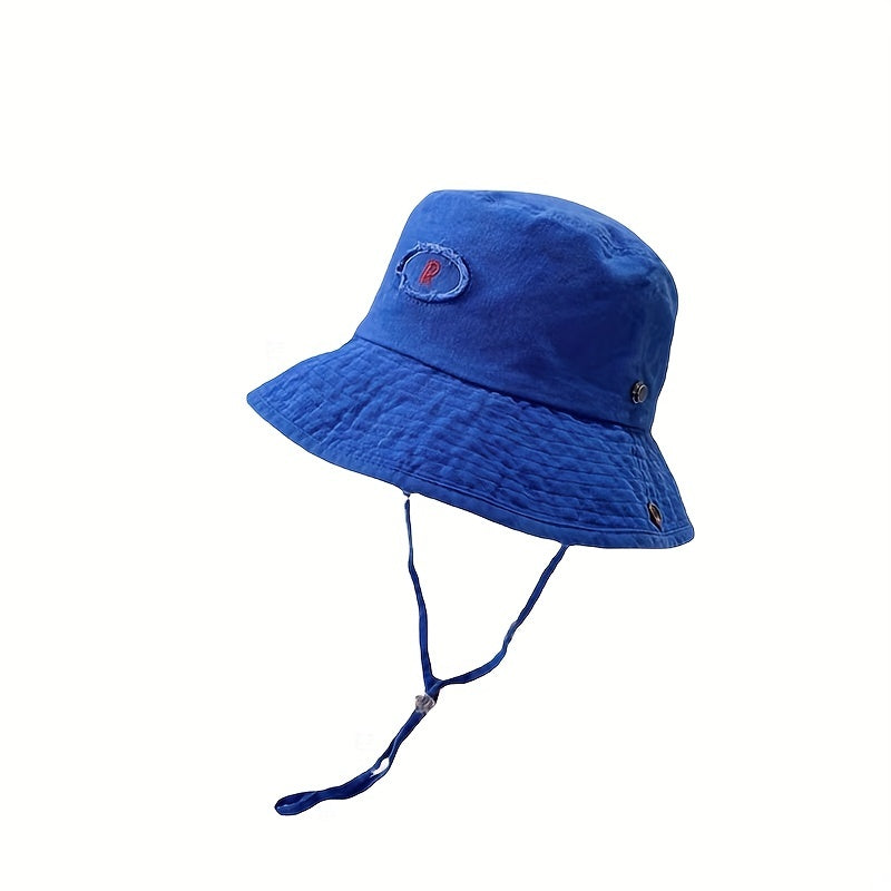Sunshade Bucket Hat With Letter Embroidery for Men Women