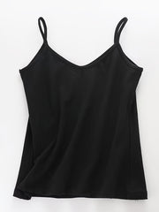 4pcs Solid V Neck Sleeveless Cami Tops Women's Lingerie