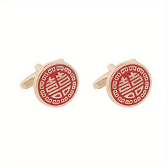 Red Paint Square Cufflinks French Wedding