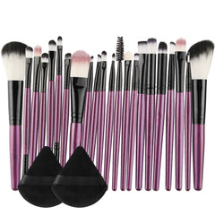 Professional Makeup Brushes Set with Triangle Puffs - 22pcs