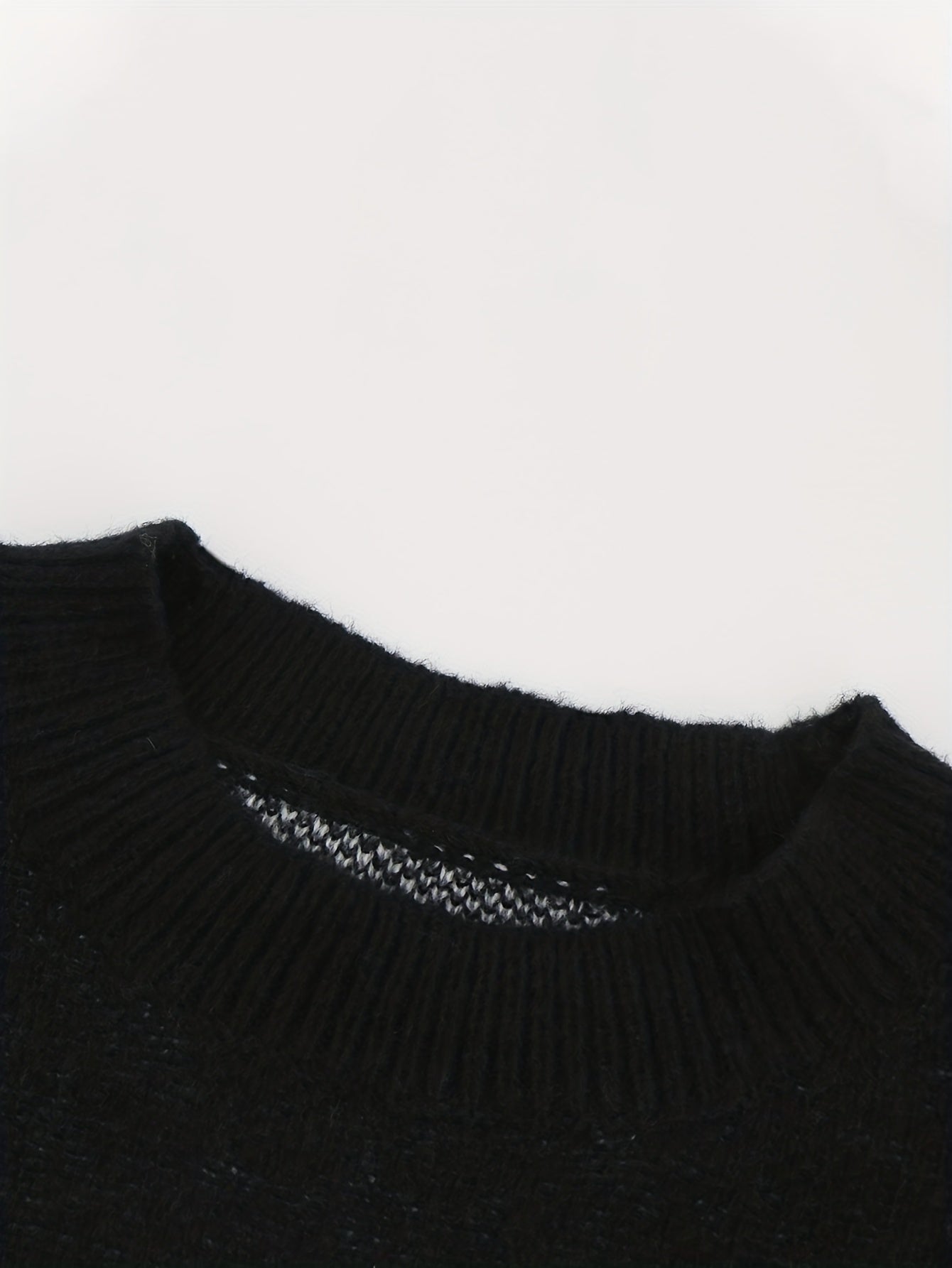  Goth Skull Print Sweater Long Sleeve Round Neck Stretch Jumper