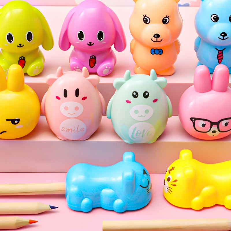 Animal Cartoon Pencil Sharpener Kids School Supplies Christmas Gift