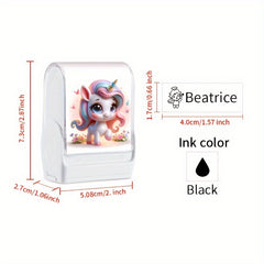 Custom Unicorn Name Stamp for School Supplies and Clothing - Personalized Seal