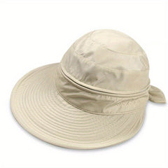 Zipper Visor Hat Solid Ponytail Sun Hat Lightweight Golf Baseball