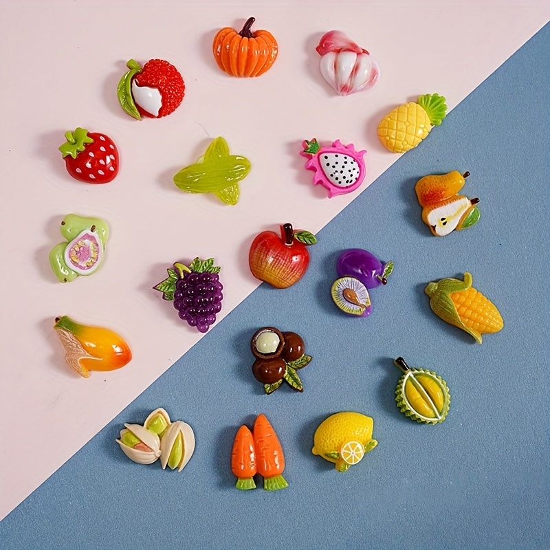 20pcs Mixed Cartoon Fruit Beads Pendants DIY Jewelry Making Accessories