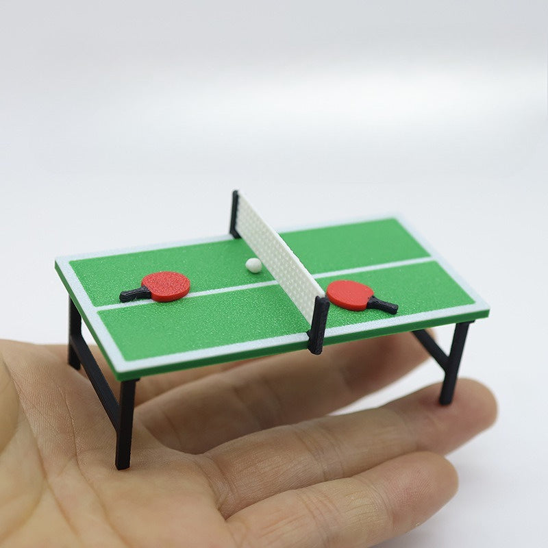 Mini Table Tennis Set Plastic Accessories for Toy House Decoration