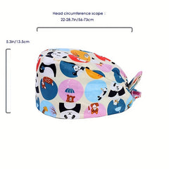 Cartoon Print Work Hats Adjustable Working Cap With Sweatband