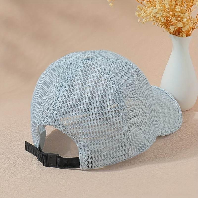 Mesh Hollow Breathable Trucker Hat Unisex Sunscreen Baseball Cap