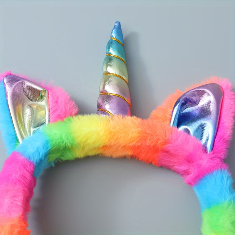 Multicolor Foldable Fleece Unicorn Earmuffs