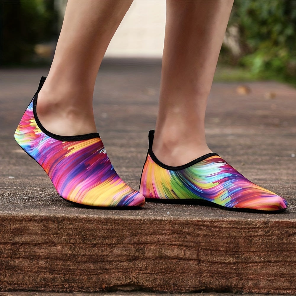 Women's Beach Wading Shoes Colorful Slip On Quick Drying Aqua Shoes