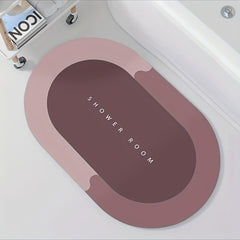 1pc Oval Bathroom Toilet Absorbent Quick Drying Foot Mat