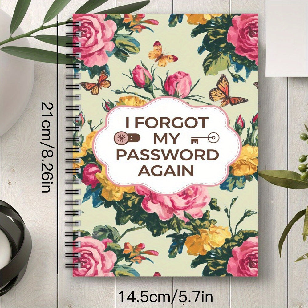 Floral Spiral Password Notebook 70 Pages