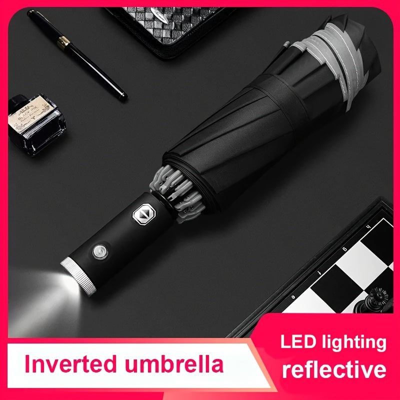 LED Light Folding Auto Umbrella