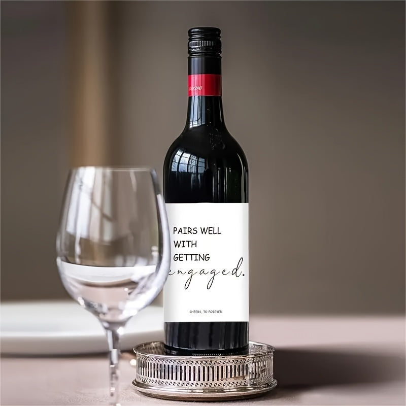 6pcs Engagement Wine Labels Perfect Match
