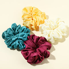 Oversized Satin Chiffon Hair Tie Multicolor Solid Large Hair Tie