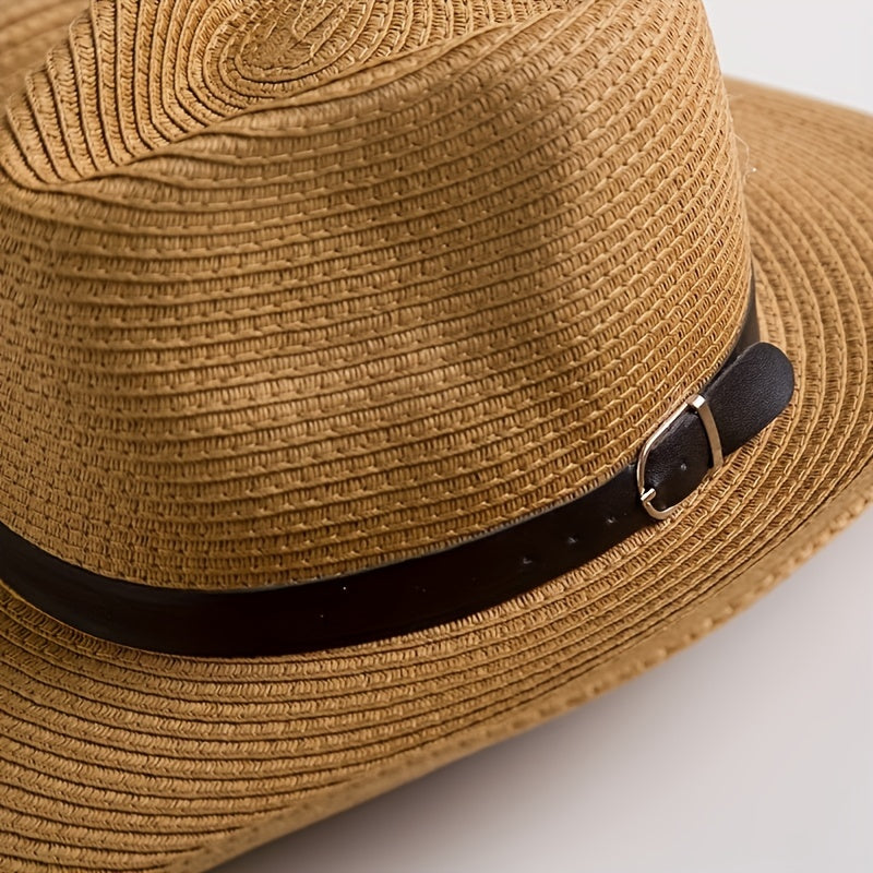 Sunshade Cowboy Hat Leather Belt Top Hat Fishing Hat Sun Protection Sun Hat