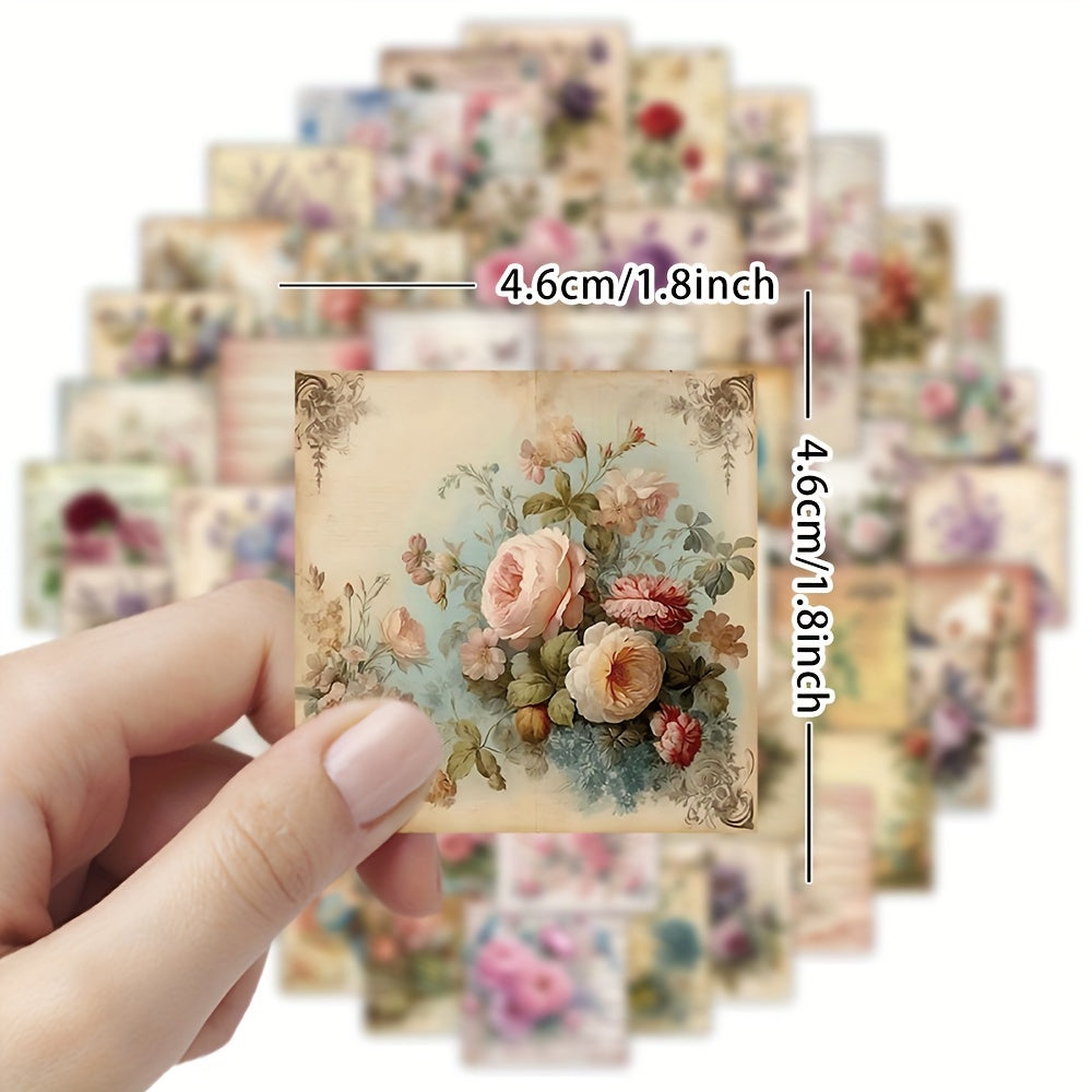 60pcs Waterproof Flower Sticker Pack Vibrant Vinyl Decals for Laptops Water Bott