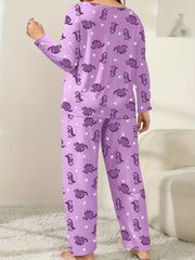  Dino & Paw Print Long Sleeve Pajama Set