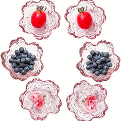 4pcs Dessert Dishes Fruit Bowl Cherry Blossoms Dish Glass Seasoning Dish