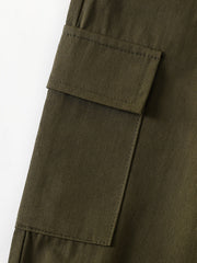 Boys Elastic Waist Cargo Jogger Pants with Pocket