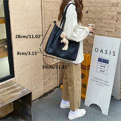 Versatile Sling Bag w/ Bear Pendant Great for Students Commuters