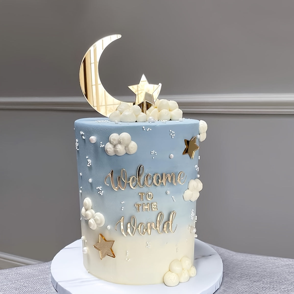Moon & Stars Cake Topper for Dessert Table Decor