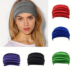 Bohemia Hair Ornaments Non Slip Elastic Wide Headband Stretchy Yoga Sports