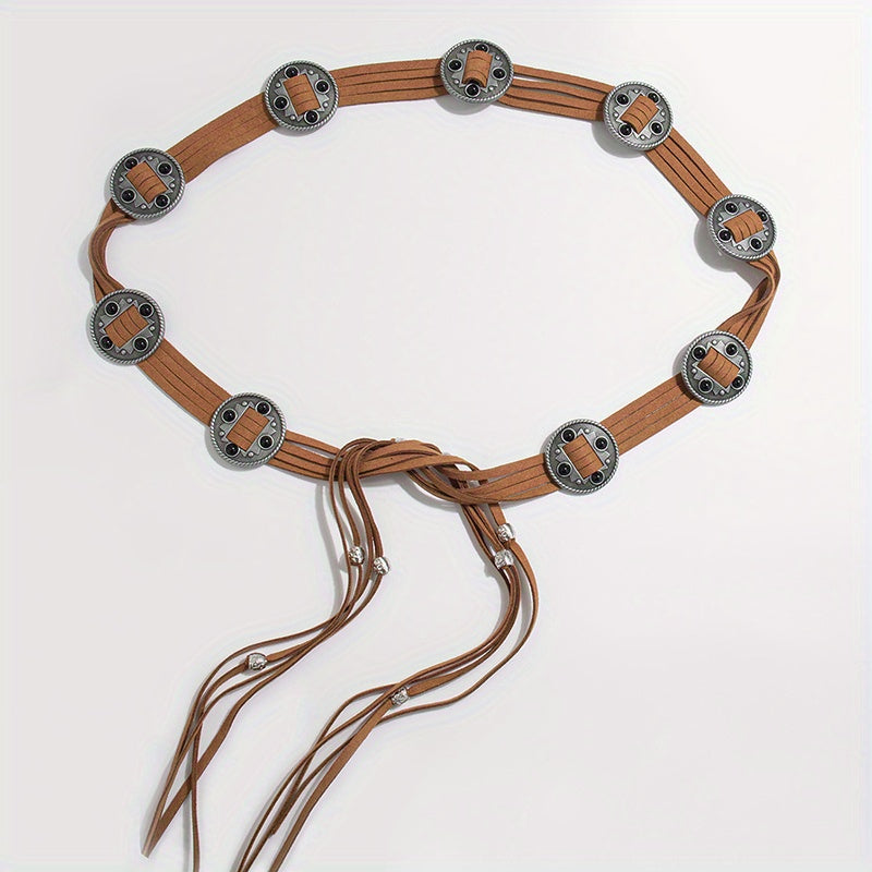 Vintage Suede Sash Belt Boho Knotted Waistband