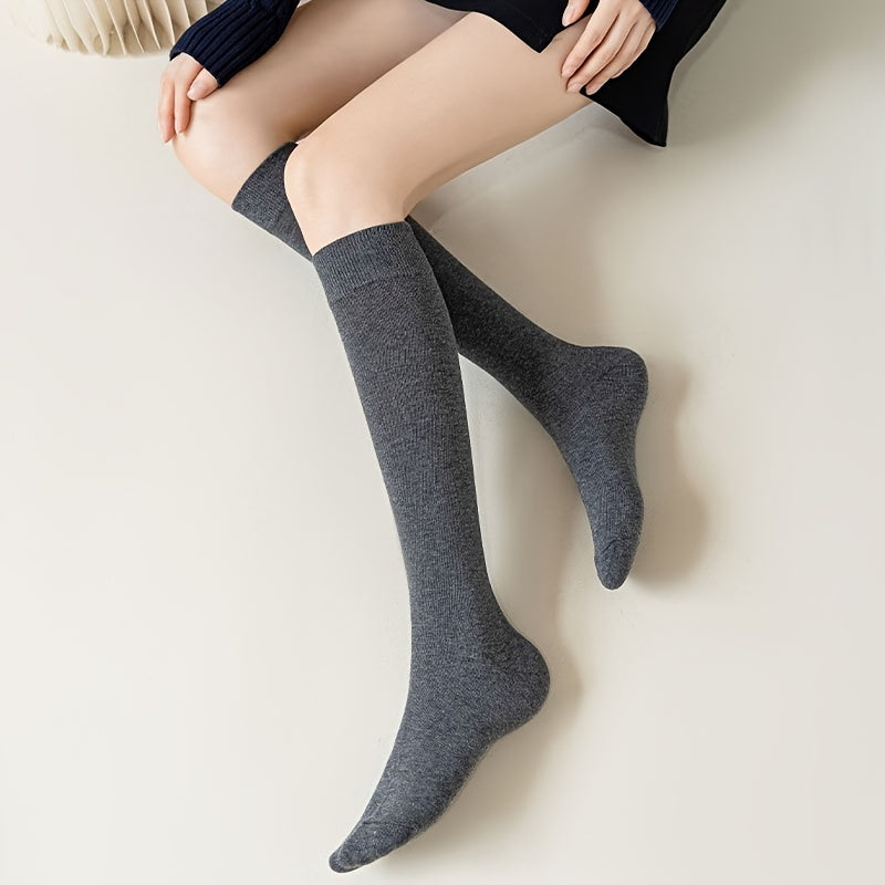 3 Pairs Cozy Over The Knee Socks Women's Stockings
