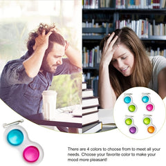 2pcs Fidget Toy Stress Relief & Mini Silicone Sensory Key Chain