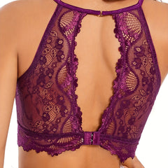 Lace Wireless Bra Halter Cut Out Comfy & Breathable Women's Lingerie