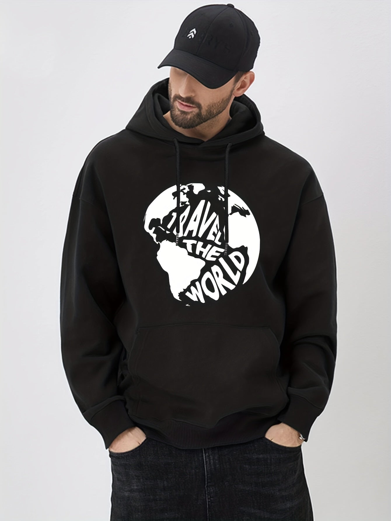 Travel The World Print Hoodie Hoodies For Men