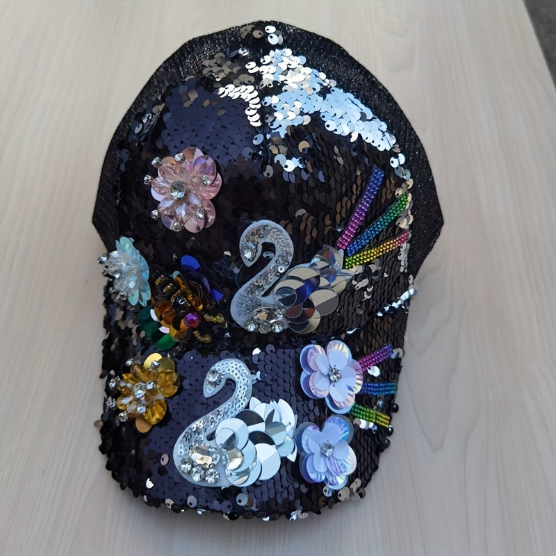Sequin Baseball Cap Hip Hop Adjustable Trucker Hat