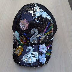 Sequin Baseball Cap Hip Hop Adjustable Trucker Hat