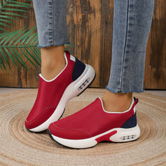 Women's Colorblock Chunky Sneakers Slip On Air Cushion Shoes
