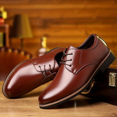 Men's Lace Up Derby Shoes Round Toe Formal Business Wear Non Slip