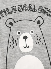 Toddler Baby Boys Bear Letter Print Long Sleeve Tee Tops Set