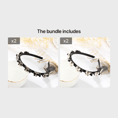 Double Layer Twist Plait Hair Bands With Clips for Women