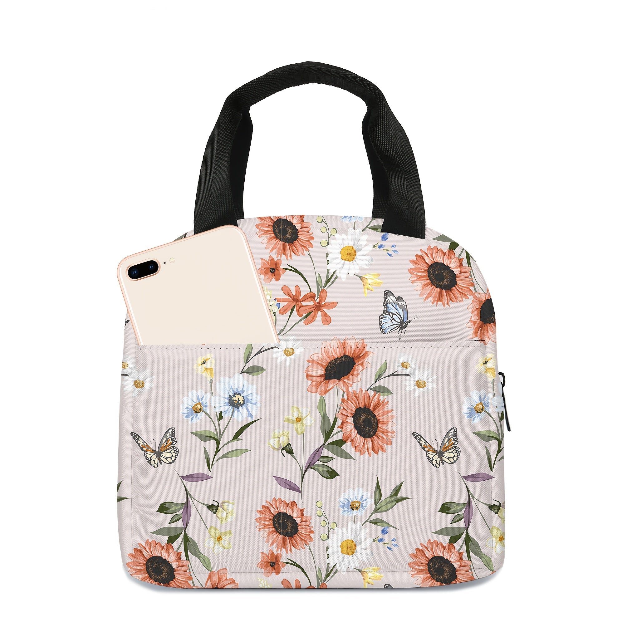 Butterfly Insulated Lunch Bag - Leakproof Handbag for Travel