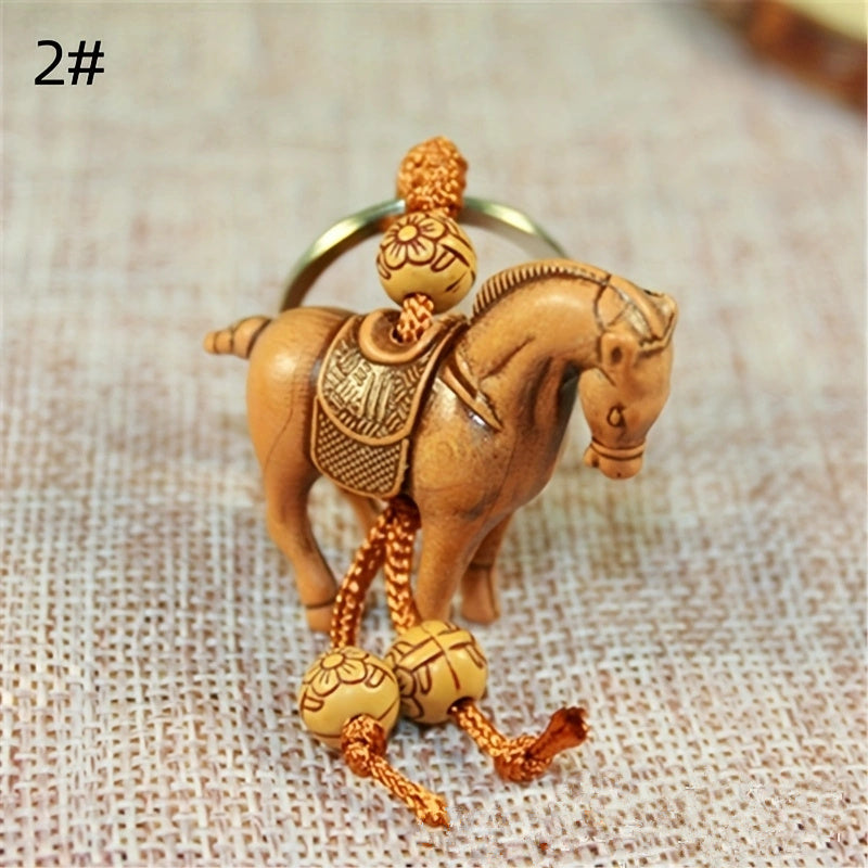 3D Elephant Keychain Cartoon Horse Keychain Pendant