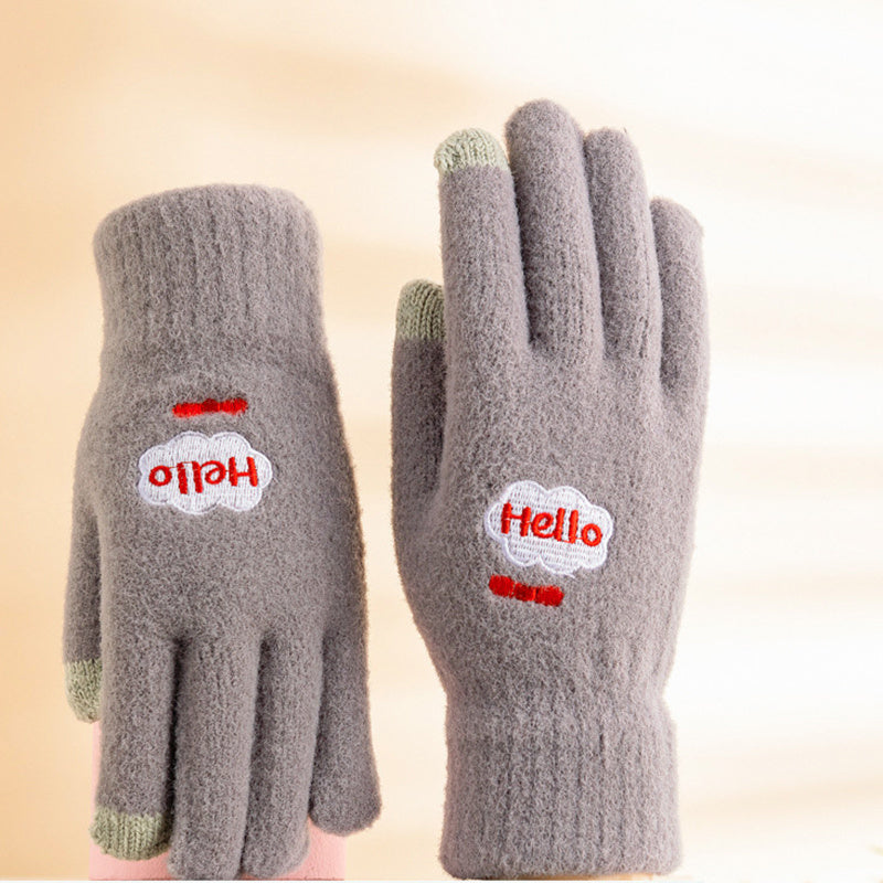 Women's Solid Warm Winter Knitted Gloves
