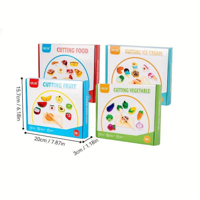 Wooden Toy Cutting Fruits and Vegetables with Magic Tape