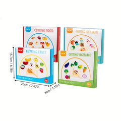 Wooden Toy Cutting Fruits and Vegetables with Magic Tape